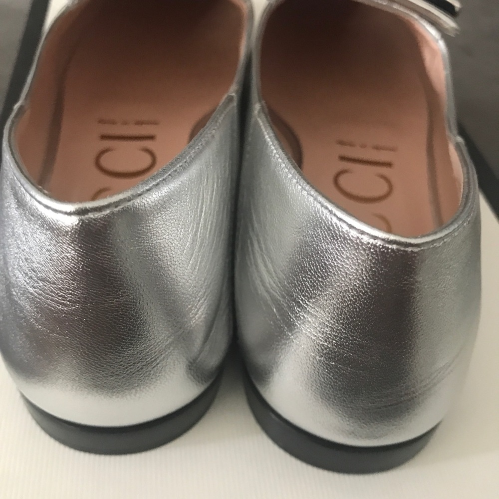 NIB Gucci Metallic Crystal Square G Loafers 38 - Picture 8 of 16